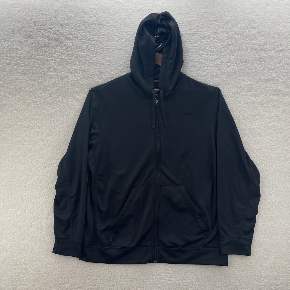 Nike Hoodie Men's XL Black Therma-Fit Full Zip Gym Training Sports Athleisure